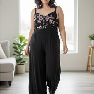 Torrid Black Floral Jumpsuit